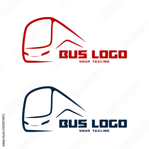 bus logo outline design abstract