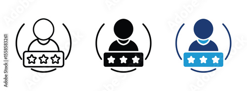 Customer experience icon set linear and flat logo , Customer loyalty or retention icon ,  customer feedback and product experience icon , vector illustration .