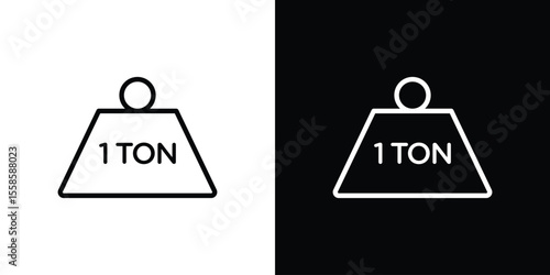 Tonne icon. Isolated object on a black and white background.
