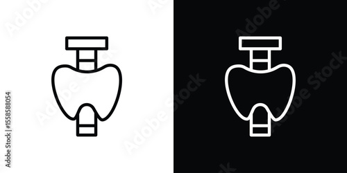 Thyroid icon. Isolated object on a black and white background.