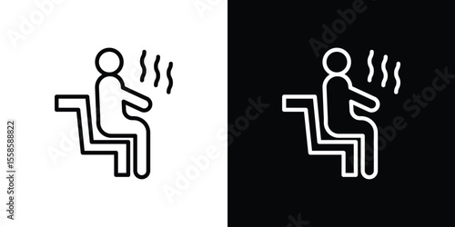 Sauna icon. Isolated object on a black and white background.