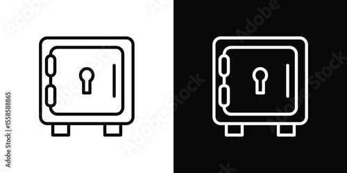 Safe icon. Isolated object on a black and white background.