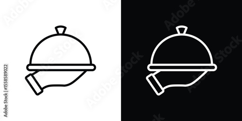 Restaurant Tray icon. Isolated object on a black and white background.