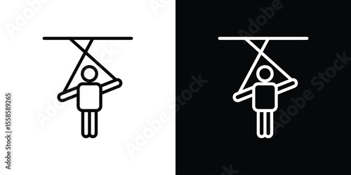 Puppet icon. Isolated object on a black and white background.