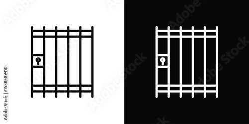 Prison icon. Isolated object on a black and white background.