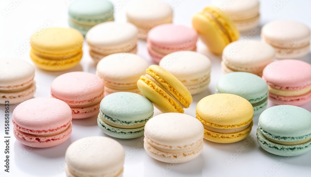 Obraz premium Colorful Macarons A Delightful Pastel Treat