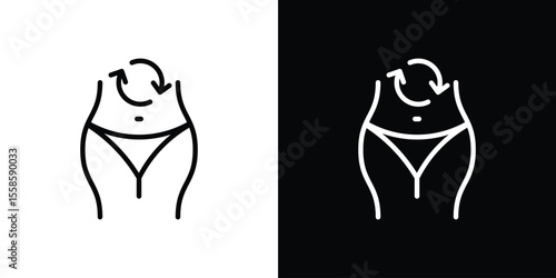 Metabolism icon. Isolated object on a black and white background.