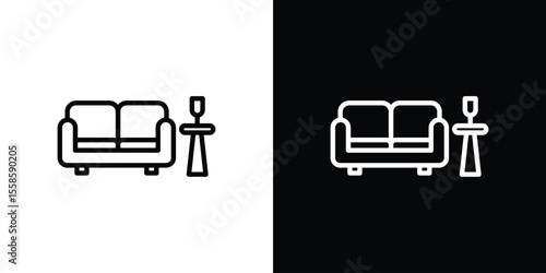 Lounge icon. Isolated object on a black and white background.