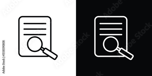 Investigation icon. Isolated object on a black and white background.