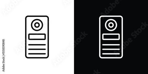 Intercom icon. Isolated object on a black and white background.
