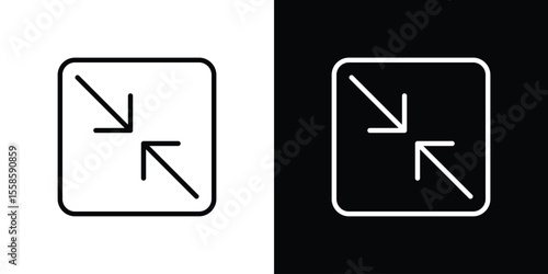 Inside icon. Isolated object on a black and white background.