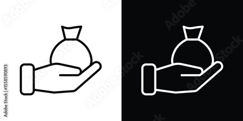Inheritance law icon. Isolated object on a black and white background.