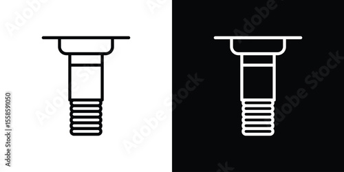 Implant Fixture icon. Isolated object on a black and white background.