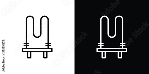 Heating element icon. Isolated object on a black and white background.
