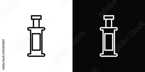 Gin icon. Isolated object on a black and white background.