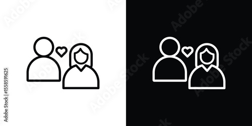 Girlfriend icon. Isolated object on a black and white background.