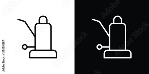 Floor sanding machine icon. Isolated object on a black and white background.