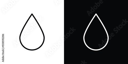 Drop icon. Isolated object on a black and white background.