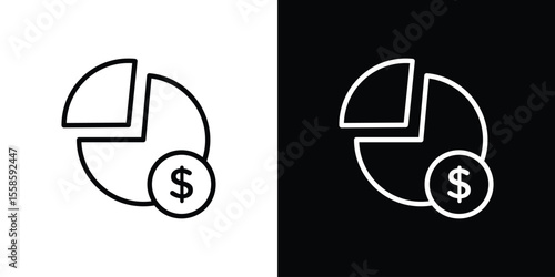 Dividend yield icon. Isolated object on a black and white background.