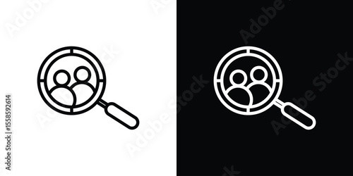 Demographics icon. Isolated object on a black and white background.
