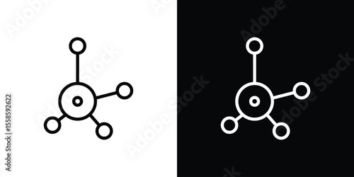 Decentralized icon. Isolated object on a black and white background.