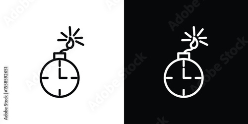 Deadline icon. Isolated object on a black and white background.
