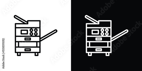 Copier icon. Isolated object on a black and white background.