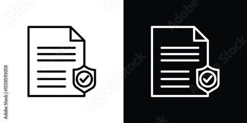 Contract coverage icon. Isolated object on a black and white background.