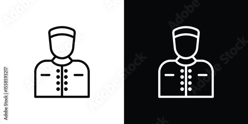 Concierge icon. Isolated object on a black and white background.