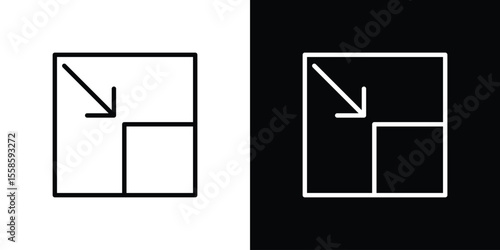 Compact size icon. Isolated object on a black and white background.
