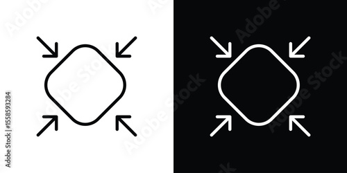 Compact size icon. Isolated object on a black and white background.