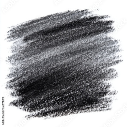 Artistic charcoal drawing of textured shading on a white background for graphic design elements