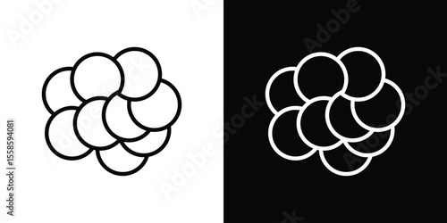 Cancer icon. Isolated object on a black and white background.