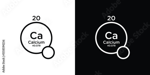 Calcium icon. Isolated object on a black and white background.