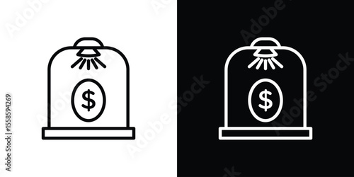 Business incubator icon. Isolated object on a black and white background.