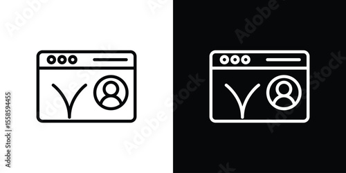 Bounce rate icon. Isolated object on a black and white background.