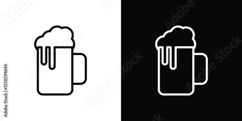 Beer icon. Isolated object on a black and white background.