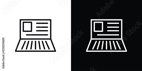 Bankbook icon. Isolated object on a black and white background.