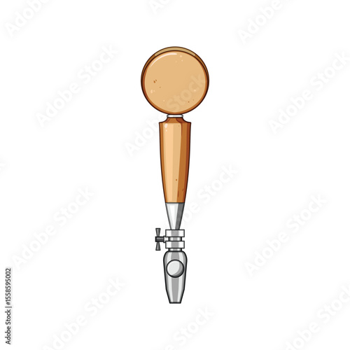 bar beer tap handle cartoon vector illustration