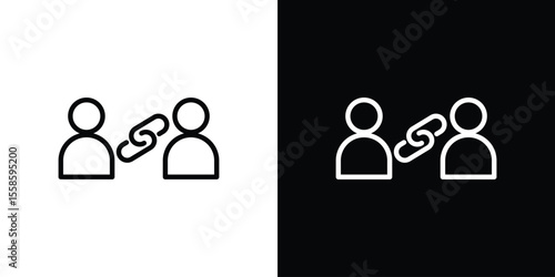 Affiliate link icon. Isolated object on a black and white background.