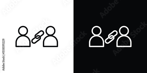 Affiliate link icon. Isolated object on a black and white background.