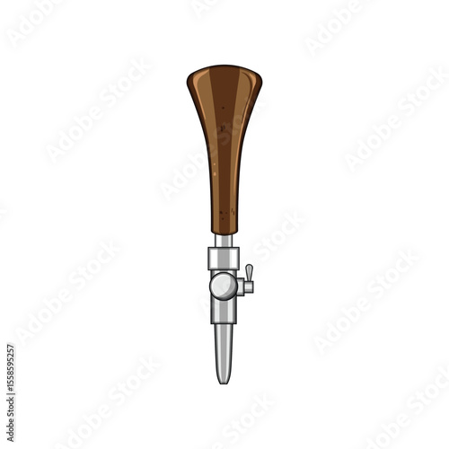 stout beer tap handle cartoon vector illustration