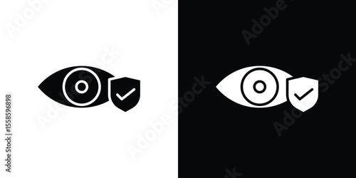 Vision insurance icon Vector illustration in solid and black and white. EPS10