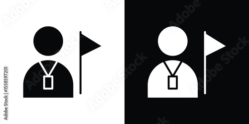 Tourist Guide icon Vector illustration in solid and black and white. EPS10