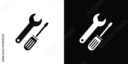Tools icon Vector illustration in solid and black and white. EPS10