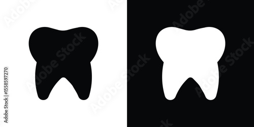 Tooth icon Vector illustration in solid and black and white. EPS10