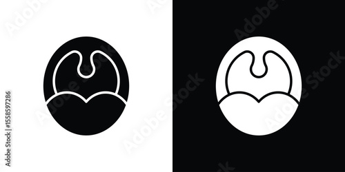 Tonsillitis icon Vector illustration in solid and black and white. EPS10