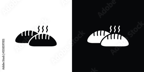 Steamed bread icon Vector illustration in solid and black and white. EPS10