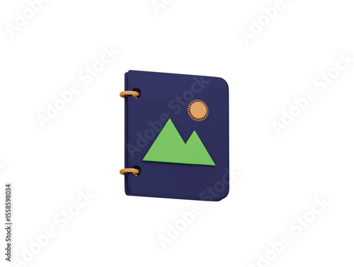 photobook icon 3d illustration render