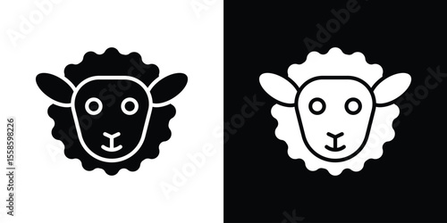 Sheep icon Vector illustration in solid and black and white. EPS10